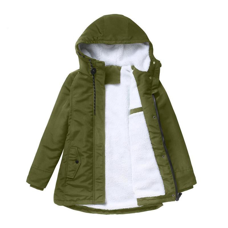 Amina thick hooded quilted-lined winter coat