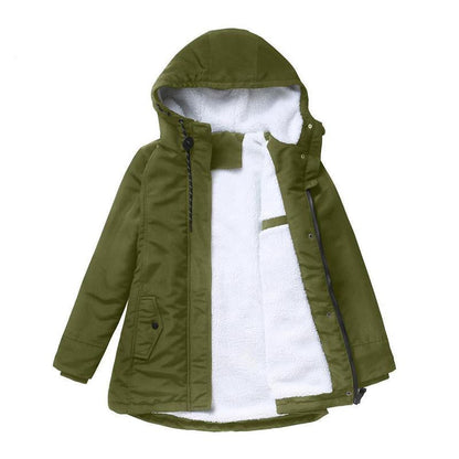 Amina thick hooded quilted-lined winter coat