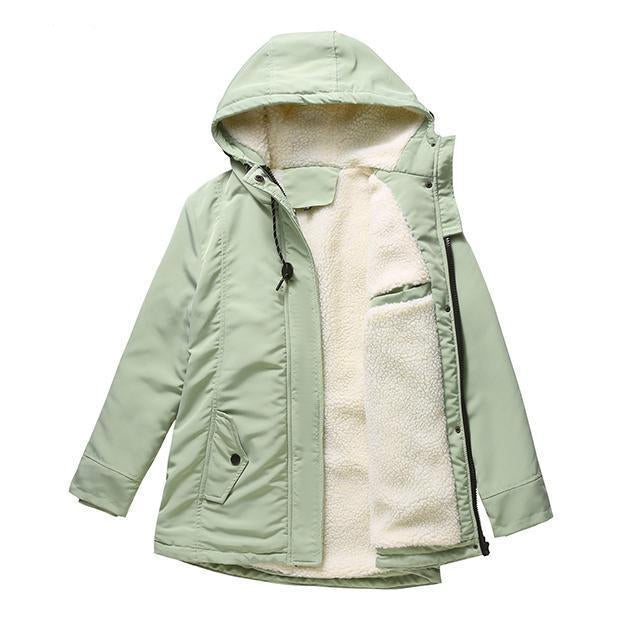 Amina thick hooded quilted-lined winter coat