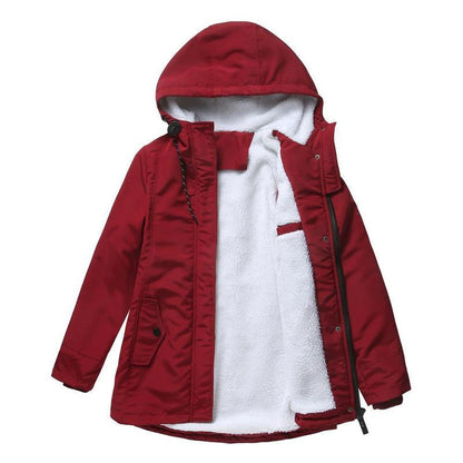 Amina thick hooded quilted-lined winter coat