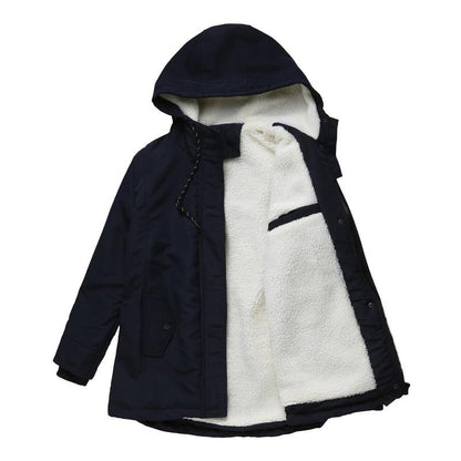 Amina thick hooded quilted-lined winter coat
