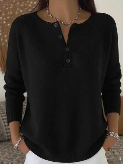 Rita henley button-up sweater