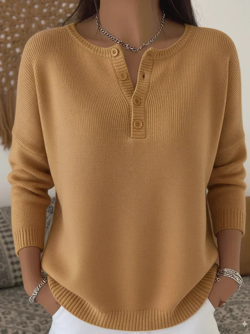 Rita henley button-up sweater