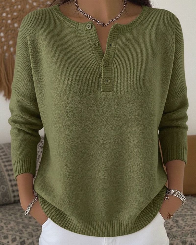 Rita henley button-up sweater