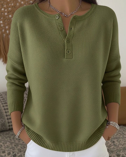 Rita henley button-up sweater