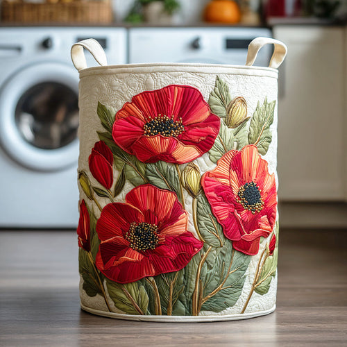 Poppy Dream quilted laundry basket