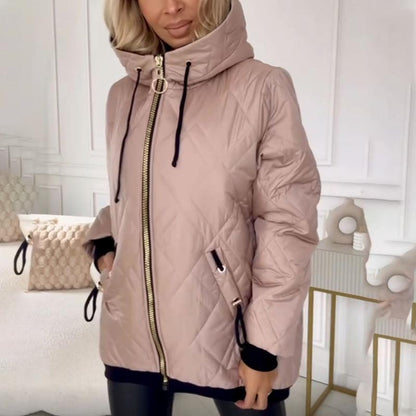 Kialina quilted hooded zip parka