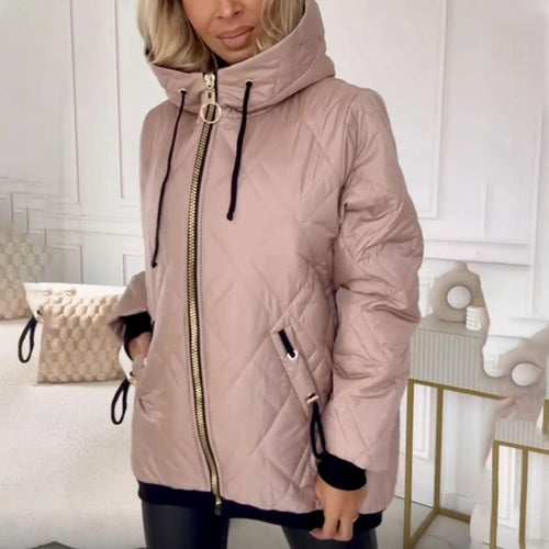 Kialina quilted hooded zip parka