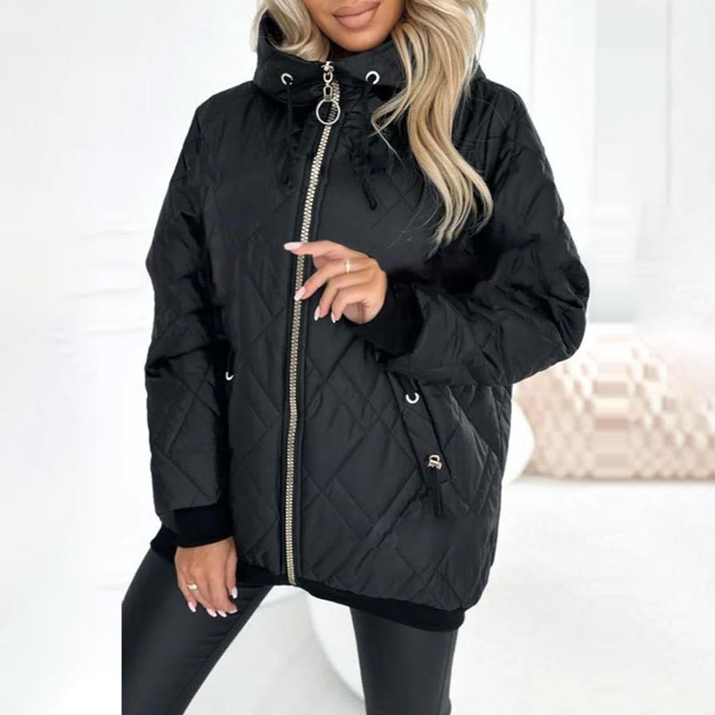 Kialina quilted hooded zip parka