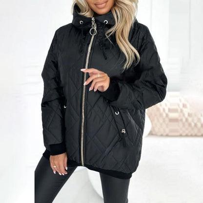 Kialina quilted hooded zip parka