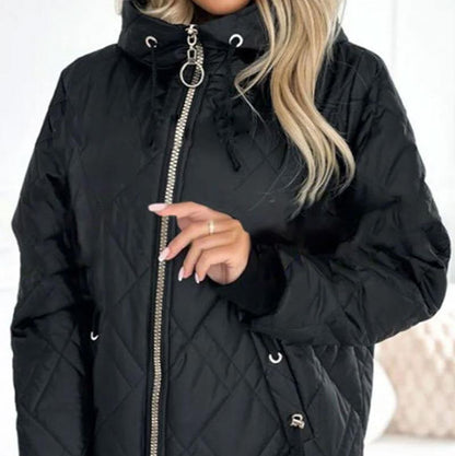 Kialina quilted hooded zip parka