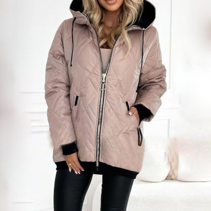 Kialina quilted hooded zip parka