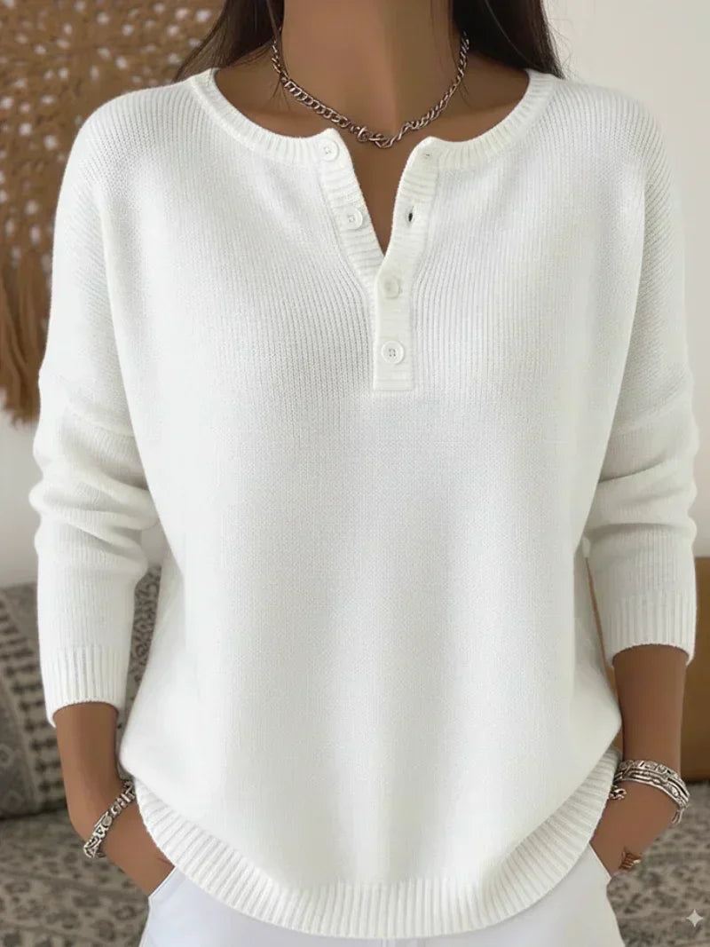 Rita henley button-up sweater