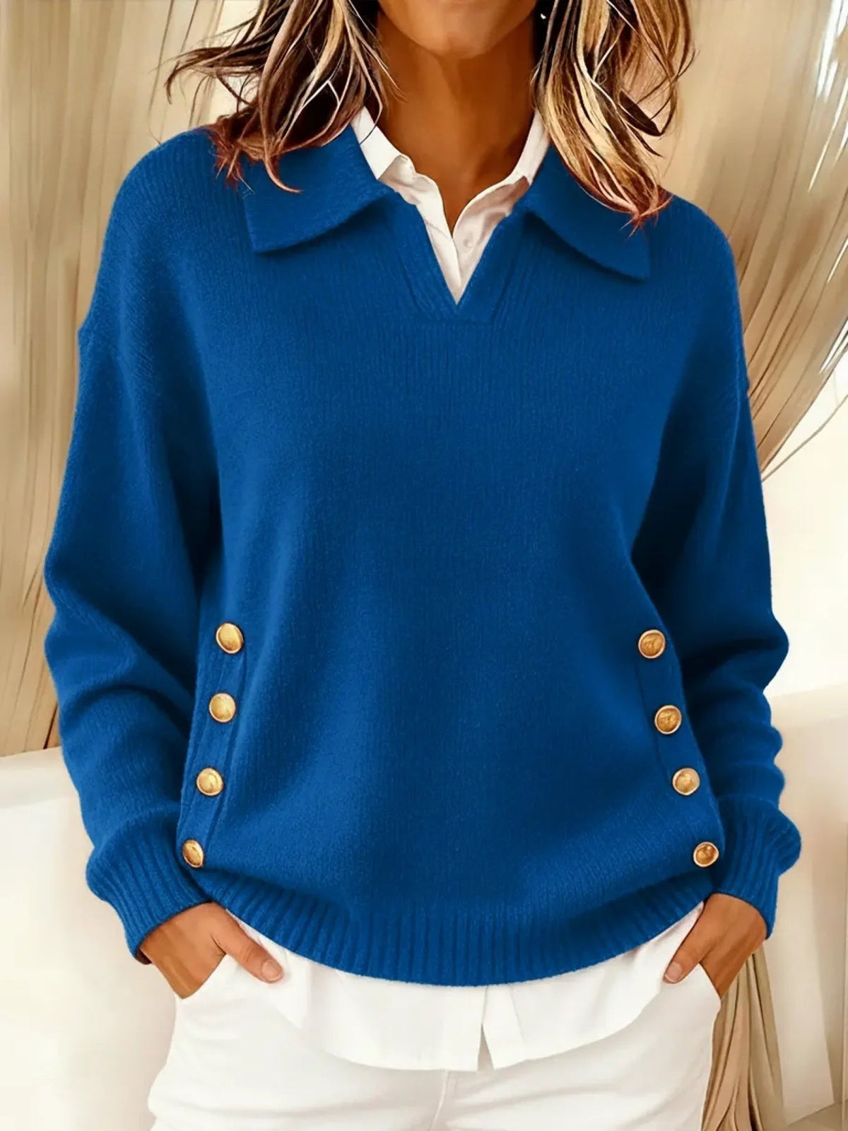 Vicki v-neck collared sweater