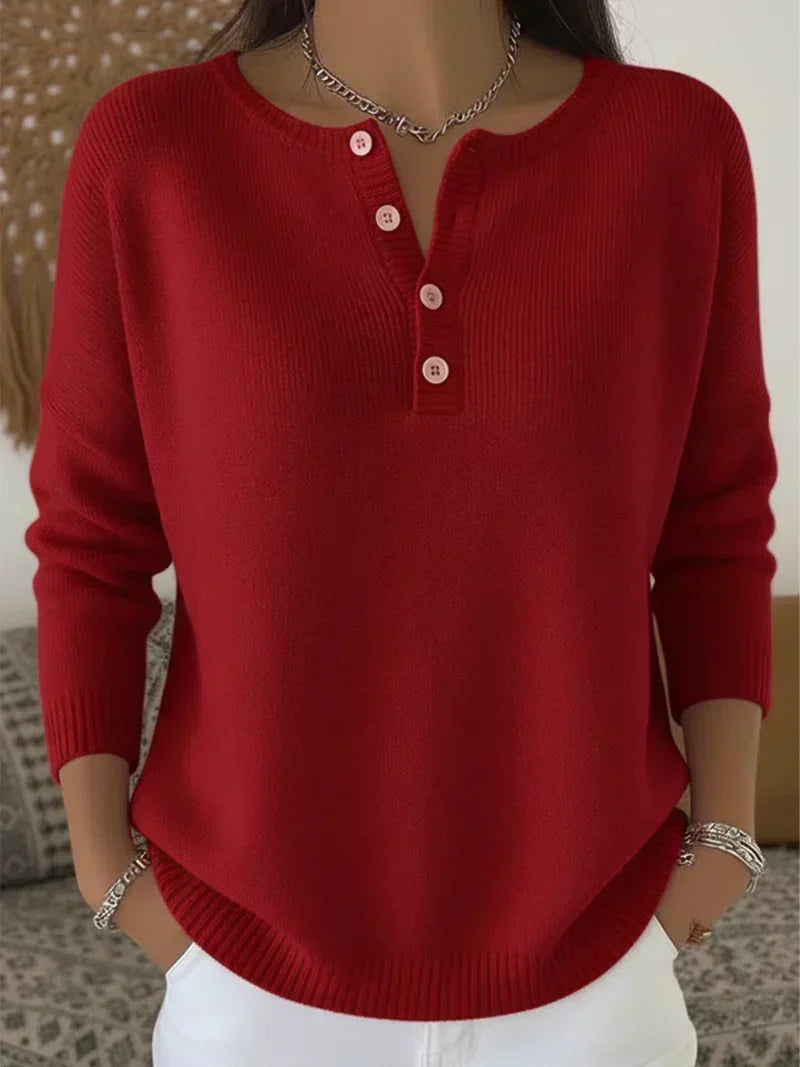 Rita henley button-up sweater