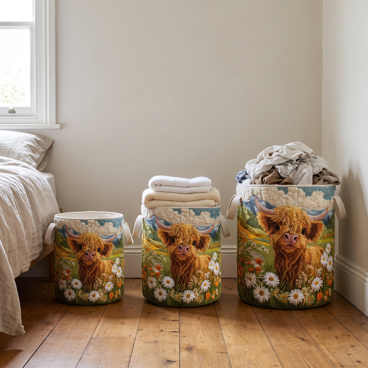 Bloom Highland quilted laundry basket