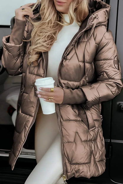 Leviana long quilted jacket