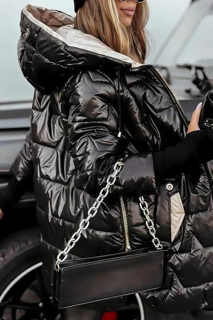 Leviana long quilted jacket
