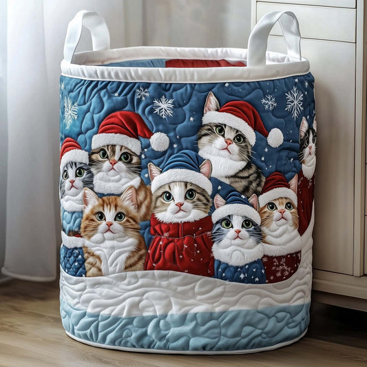 Santa Paws Parade quilted laundry basket
